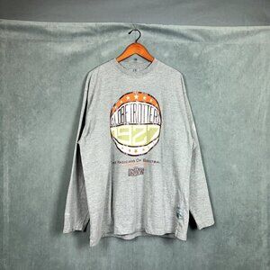 Y2K Platnium Fubu Shirt Men 2XL Grey Long Sleeve Harlem Globetrotters Basketball